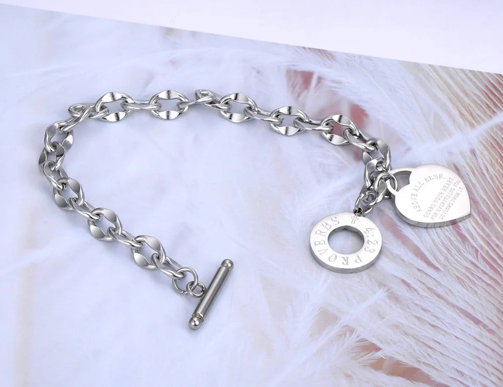 Titanium Stainless Necklace classic: "Infinite Love Pendant".