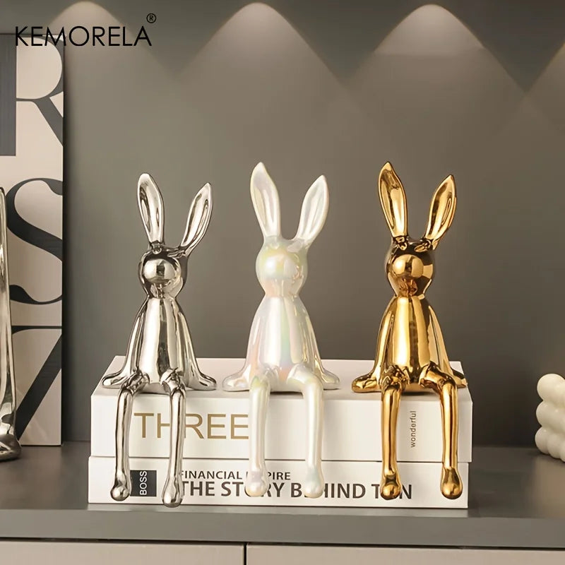 Elegance Hare – Luxury Ceramic Rabbit Ornament for Home Decor