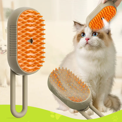 GroomPro 3-in-1 Pet Spa Brush: Steamy Massage & Fur Removal Tool