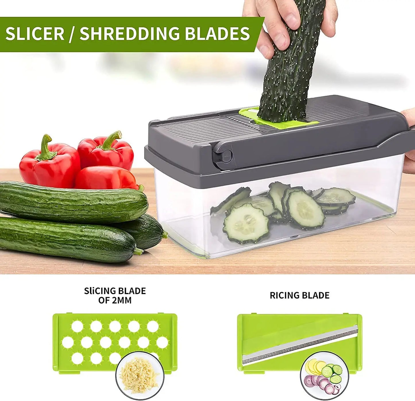 Ultimate Kitchen Pro: 14-in-1 Veggie & Fruit Slicer