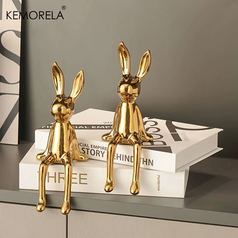 Elegance Hare – Luxury Ceramic Rabbit Ornament for Home Decor