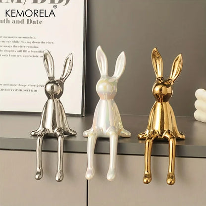 Elegance Hare – Luxury Ceramic Rabbit Ornament for Home Decor