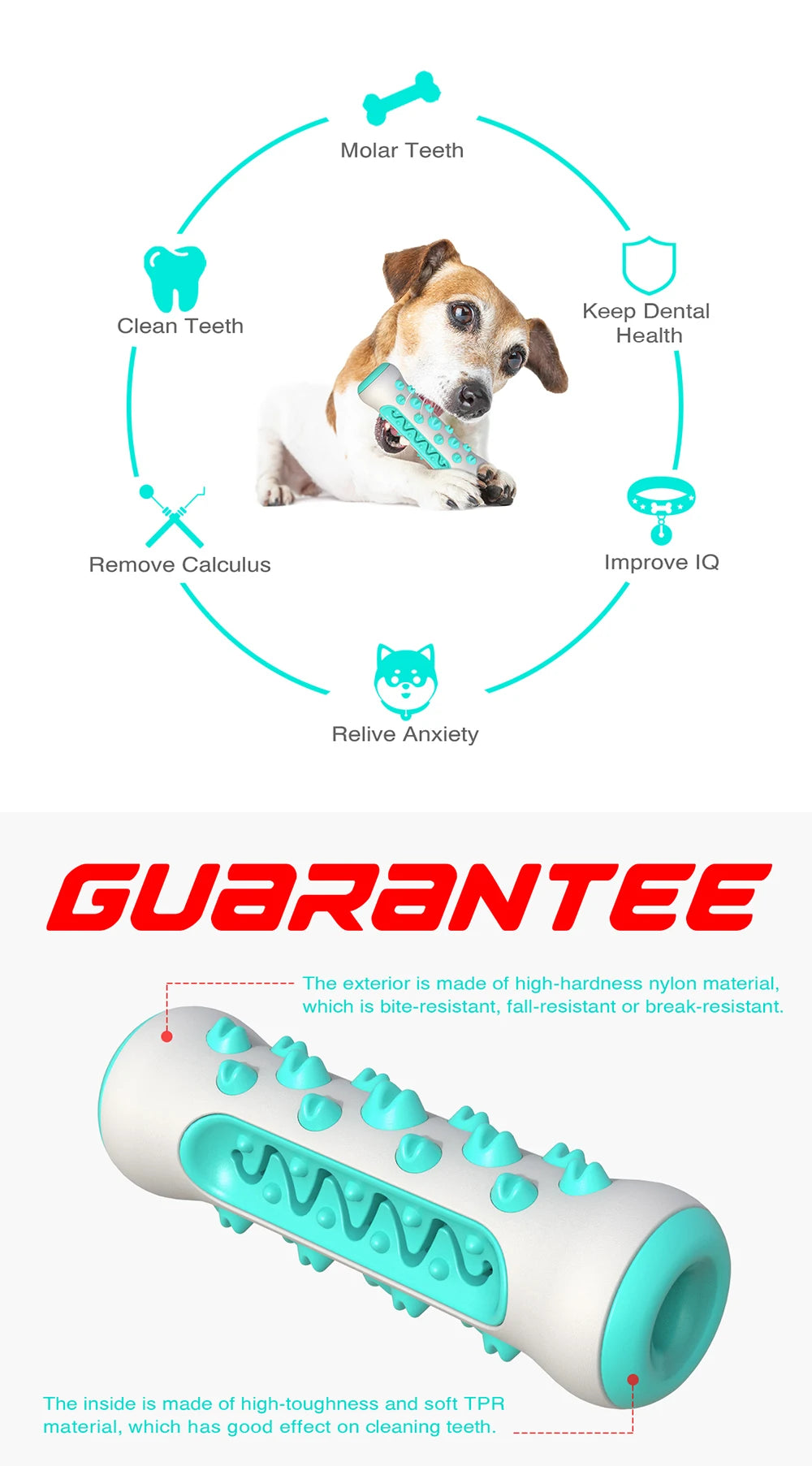 CanineClean Chewmate: Brinquedo Molar para Higiene Dental