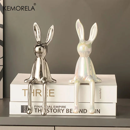 Elegance Hare – Luxury Ceramic Rabbit Ornament for Home Decor