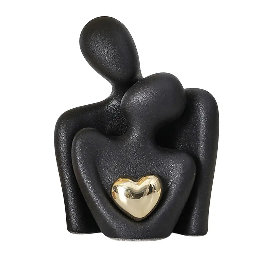 Nordic Embrace – Modern Ceramic Couple Sculpture for Home Decor